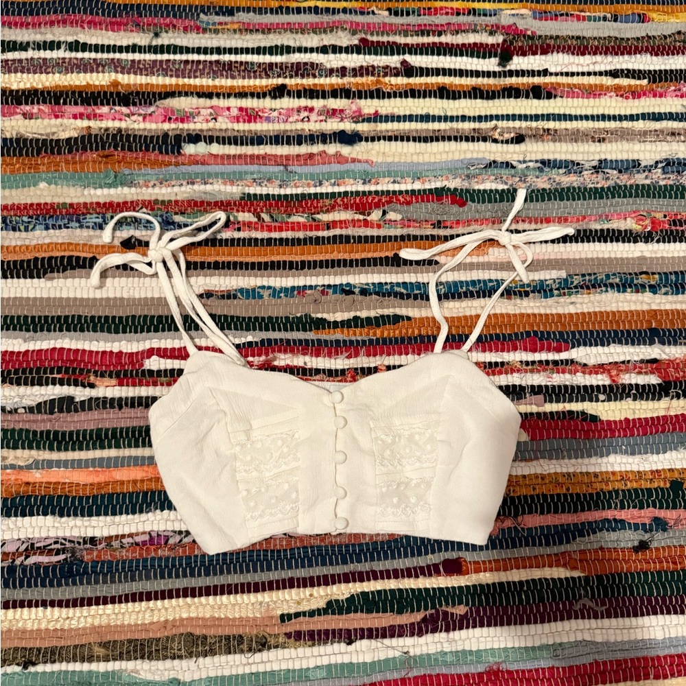 Princess Polly White Crop Top